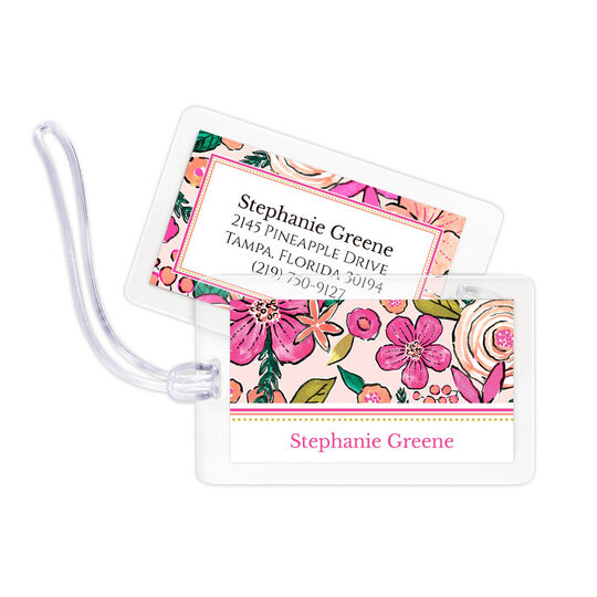 Modern Floral Luggage Tags